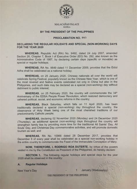 2025 holidays philippines|Holidays for Year 2020 Per Proclamation 845 (PDF) .
